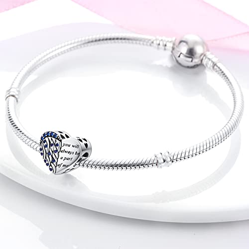 925 Sterling Silver Charm for Bracelet Necklace Women Dangle Pendant Beads | Love Faith Mom Ocean travel Butterfly Party Charm Beads Pendants DIY Jewelry Gift - color: Guardian Heart Charm
