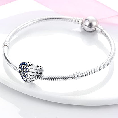 925 Sterling Silver Charm for Bracelet Necklace Women Dangle Pendant Beads | Love Faith Mom Ocean travel Butterfly Party Charm Beads Pendants DIY Jewelry Gift - color: Guardian Heart Charm