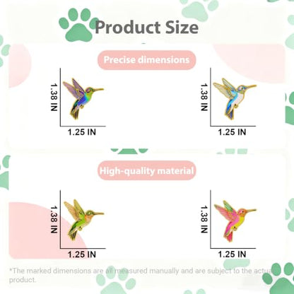 4/6/9/10/12/16/20PCS Cute Enamel Pins Bulk Set, Art Aesthetic Lapel Brooches, Humorous Quote Pins for Backpacks Jackets Hats Bags, Novelty Cool Badges for Women, Men, Teens, Kids - style: 4pcs Hummingbird