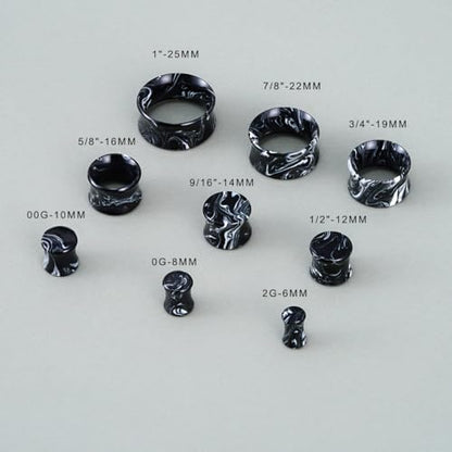 COOEAR 2 Pairs Matched Set Gauges for Ears Flesh Tunnels Kits Plugs Earrings Blue Acrylic Ear Expander Stretchers Piercing. - color: Y6633H, size: 2g(6mm)