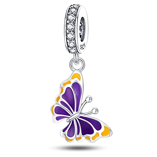 Pandach Animal Charm Bead fits Charms Bracelets for Woman-925 Sterling Silver Dangle Pendant Bead,Jewelry Beads Gifts for Women Bracelet&Necklace - style: Heat change color Butterfly Charm