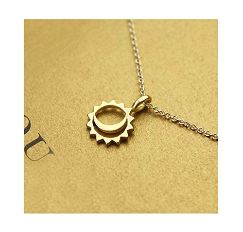 Baydurcan Friendship Anchor Compass Necklace Good Luck Elephant Pendant Chain Necklace with Message Card Gift Card - style: Moon and sun