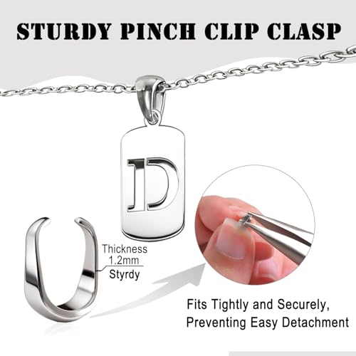 100PCs Stainless Steel Clip Bail Clasps for Jewelry Making (Natural) | Sturdy, Fadeless, Water Proof, 0.24 Inch, Pendant Holders, Necklace Charm Findings, Jewelry Making - color: Stainless Steel Color