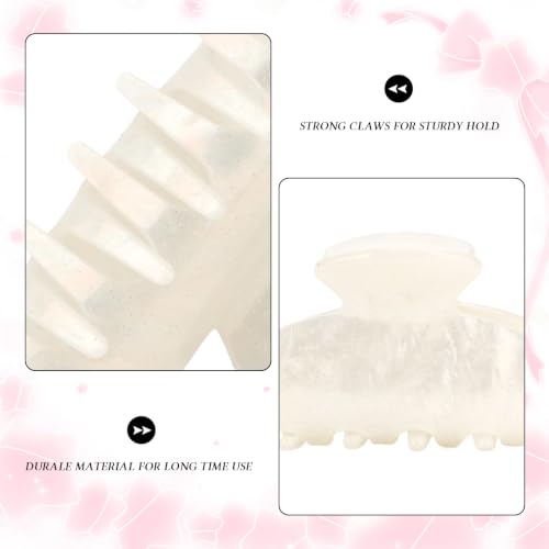 2Pcs Hair Claw Clips for Women Cute Hair Clips Accessories Ideal Gift - color: White and Light Purple