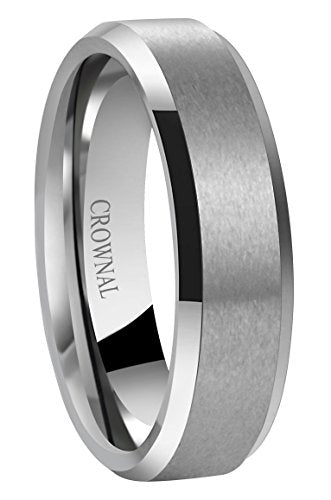 6mm 8mm 10mm Black Tungsten Wedding Band Ring Men Women Matte Finish Beveled Edges Comfort Fit Size 5 To 17 - color: Silver 6mm