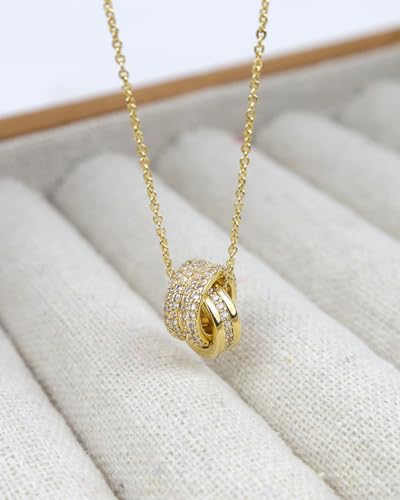 14K Gold Plated CZ Minimalist Dainty Pendant Necklace | Gold Necklace for Women | Daily Wear Gold Jewelry - color: gold