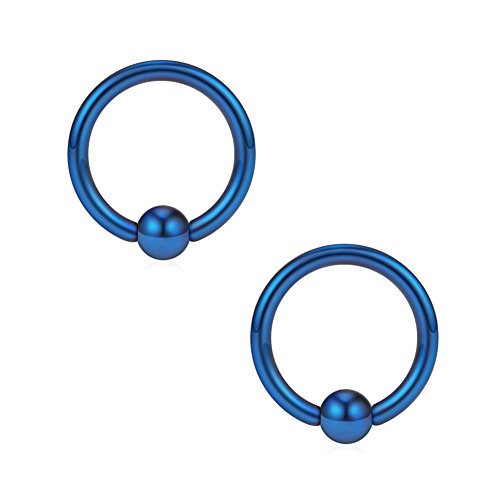 SCERRING 16G Captive Bead Piercing Ring Stainless Steel Nose Septum Tragus Helix Nipple Lip Eyebrow Hoop Rings 12PCS - style: 12PCS - 8mm Mix Color