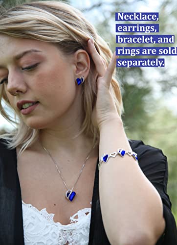 Leafael Infinity Love Women's Adjustable Crystal Heart Ring with Birthstone Crystals Healing Stones, Jewelry Gifts for Women, Birthdays Valentine's Day, Silver-Tone, Open End, Size 6.5-8 - color: 10c-September-Wisdom-Sapphire Blue