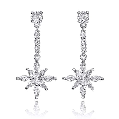 Earrings Holy Stud Earrings for Girls/Women, Sliver Gold Wedding Earrings for Bridesmaids - color: Floral Shape|Silver