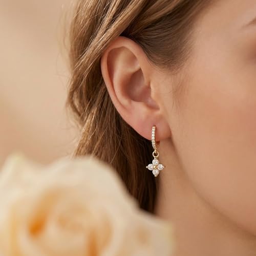 Mchic Dangle Earrings for Women: 18K Gold Plated CZ Drop Earrings Dainty Trendy Hypoallergenic Teardrop Bridal Wedding Style, Sparkly Elegant Dangling Jewelry Gift for Women Bridesmaid Prom Formal - color: Style 6-Gold