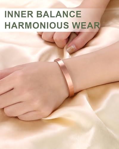 Pure Copper Bracelet and Ring Set – Copper Bracelet for Men & Women – 100% Solid, Raw & Uncoated Handmade Hammered Tibetan Cuff Bangle - color: Classic