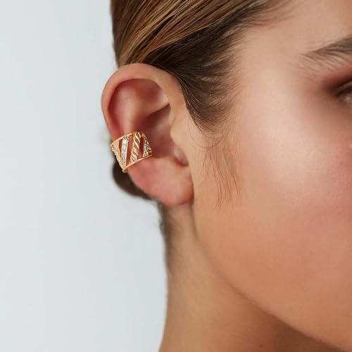 BENEIGE Ear Cuff Non Piercing 14K Gold Plated Ear Cuff Earrings for Women Clip On Cartilage Earring Jewelry for Women - style: A Slanted Bar