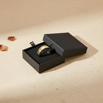 Magnetic Open Ring – Wellness‑Inspired Adjustable Band Ring, Polished Minimalist Jewelry for Men & Women, Everyday Balance, Compact Gift Box - color: Gold