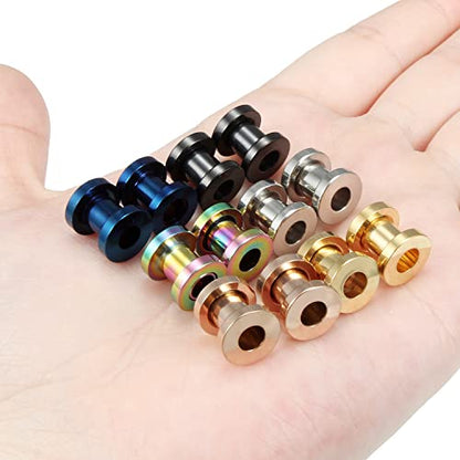 Vsnnsns 14G 12G 8G 6G 4G 2G 0G 00G Stainless Steel Ear Tunnels Screw Fit Ear Plugs Tunnels Gauges Set 1.6MM 2MM 3MM 4MM 5MM 6MM 8MM 10MM - color: 2G-6.0mm
