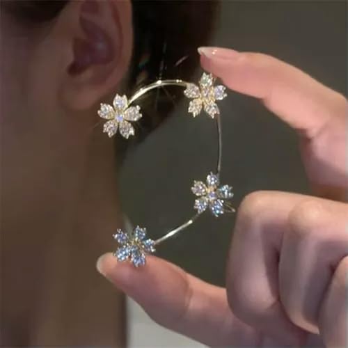Gold Plated Zircon Butterfly Ear Cuff Clip Non Piercing Wrap Jewelry Earring New-Left-Gold Butterfly Tassel(1pc) - color: Left-gold Butterfly Tassel(1pc)