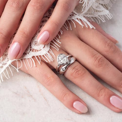18K Gold & Silver Plated Stackable Ring Set for Women, CZ Curved Wave Stacking Bands, Statement Promise Rings for Wedding Engagement, Trendy Dainty Jewelry Gift - color: Silver 3