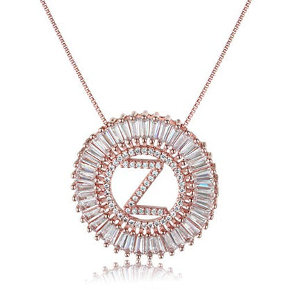 COTTVOTT A-Z Alphabet Pendant Necklaces Charms Women Initial Letter Chain Necklace 4 Colors - style: Rose Gold-Z