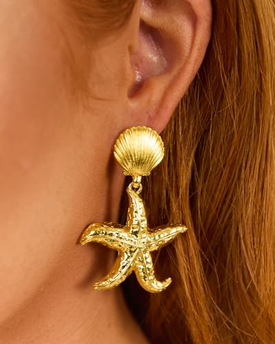 Gold Chunky Earrings for Women Trendy, 14K Gold Plated Dainty Kont Earrings Statement Minimalist Hypoallergenic Stud Earrings - color: Alex & Gold