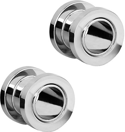 Forbidden Body Jewelry 1.2mm - 16mm Surgical Steel Ear Gauges Screw Fit Tunnels, Tunnel Plug Earrings Sold as a Pair - style: 8mm (0 Gauge)