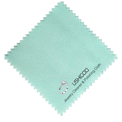 30PCS Jewelry Polishing Cloths for Sterling Silver, Gold & Platinum – Travel Jewelry Cleaner & Tarnish Remover Cleaning Care Wipe Cloth– Aqua Blue 3"x3" + 2 Large 5.8"x5.8" Cloths