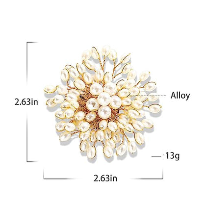 HETICA Animal Brooch for Women, Funny and Cute Flower Brooch Safety Pins Clothing Backpack Hat Decoration Enamel Pins Fashion Women Brooches and Pins Jewelry - style: Pearl Flower