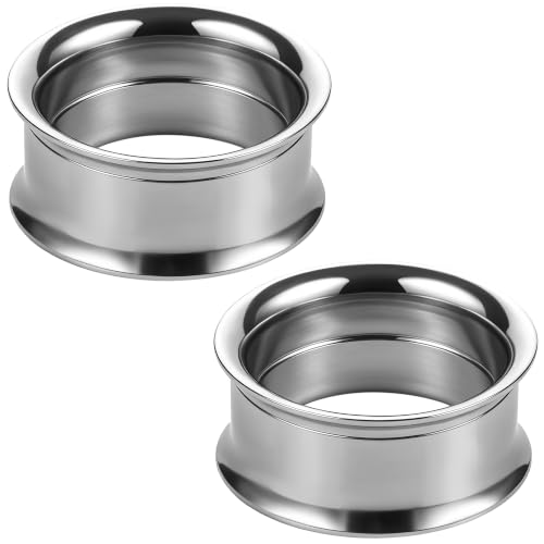 Cisyozi 12G-50mm Double Flared Gauges for Ears 316L Surgical Steel Internally Threaded Tunnels Plugs Earrings Hollow Ear Gauges Piercing for Women Men Silver Black Gold - color: Silver, size: 1 Pairs:34mm = 1 5/16 inch