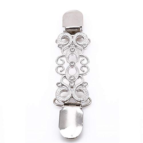 LKEEP Vintage Sweater Shawl Clip Retro Cardigan Collar Clip Dress Shirt Brooch Clip for Women Girls Wearing - color: Silver