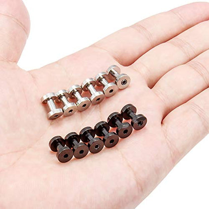 6 Pairs Surgical Steel Ear Gauges Screw Plugs Tunnel Earlobe Expander Stretcher Piercing Jewelry Kit for Women Men 14G-6G - color: 8G (3mm)