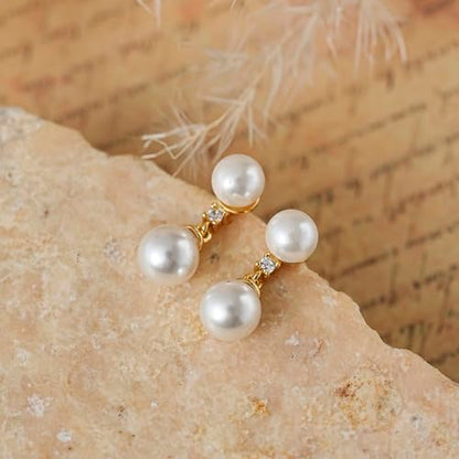 Gold Earrings for Women Trendy, Dainty Dangle Earrings 14K Gold Plated Drop Earrings Cute Wedding Earrings Fashion Prom Bridal Jewelry Gifts - color: Gold-A11