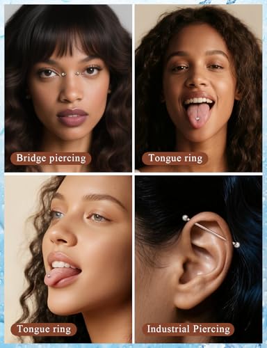 2G 4G 6G 8G 10G 12G 14G 16G Astm F136 Titanium Internally Threaded Nipple Tongue Rings Piercing Jewelry Industrial Straight Barbell Tongue Nipple Ring Bridge Piercing Jewelry For Women Men - size: 14 Gauge-14MM
