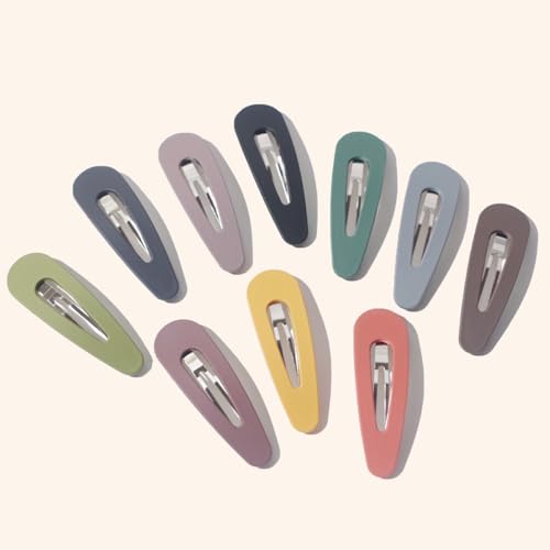 30pcs Mixed Color Hollow Matte Bangs Barrettes Hair Clip Set with Oval, Teardrop, and Square Designs for Women Everyday Hair Styling Random Color