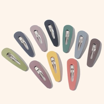 30pcs Mixed Color Hollow Matte Bangs Barrettes Hair Clip Set with Oval, Teardrop, and Square Designs for Women Everyday Hair Styling Random Color