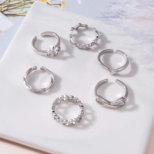 12PCS Toe Rings for Women 14K Gold/Silver Plated Adjustable Toe Ring Set Open Heart Arrow Infinity Rings Beach Foot Jewelry for Summer - color: Set