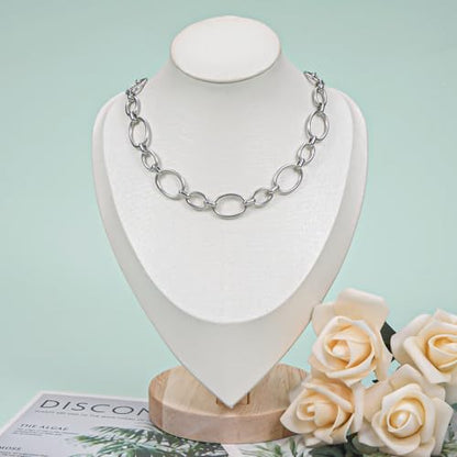 UMAOKANG 2 Meters Stainless Steel Jewelry Making Chains Bulk on Spool Oval Link Chain DIY Decorative Chain - color: Oval Silver
