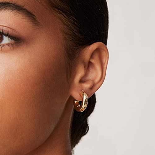 PAVOI Chunky Gold Hoop Earrings for Women, Lightweight 14K Gold Plated | Gold Hoops, Gold Plated Earrings, Womens Earrings, 14K Gold Hoop Earrings - color: Yellow Gold, size: 20 MM