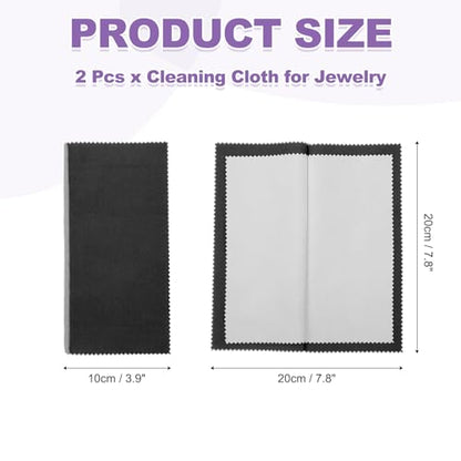 PATIKIL 7.9"x7.9" Jewelry Cleaning Cloth, 2 Pack Double-Sided Fleece Polishing Cloth for Gold, Silver and Jewelry, Black - color: Black, size: 7.9"x7.9"