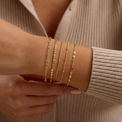 5Pcs Thin Silver Plated Bracelets Sets for Women Dainty | Silver Jewelry Trendy Stackable Rope Snake Box Figaro Chain Bracelets Pack Costume Fashion Gifts - style: 5Pcs BRACELET SET-02