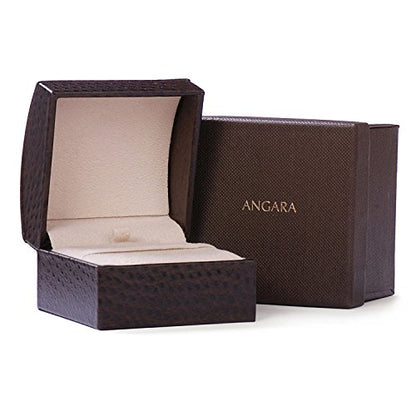 Angara Natural Aquamarine Pendant for Women | Graduated Round Aquamarine Three Stone Pendant in 14K Solid Gold/Silver/Platinum With 18" Chain | March Birthday, Anniversary, Gemstone Jewelry Gift