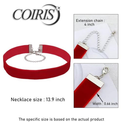 Velvet Choker Necklace for Women Goth Halloween Y2K Ribbon Collar Set - color: Red-0.6''-20pcs