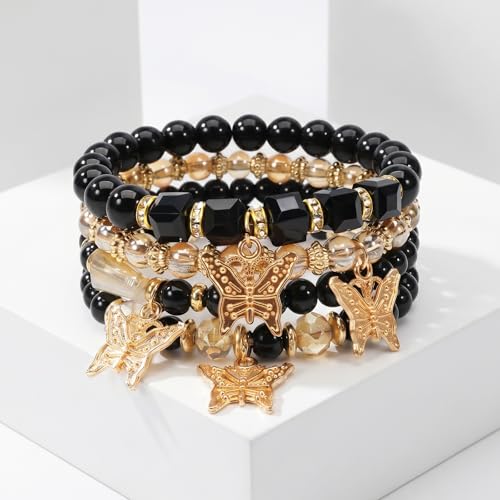 Boho Wooden Beads Bracelets Bohemian Bracelet Stack for Men Women Wood Beaded Bracelet Set - color: R