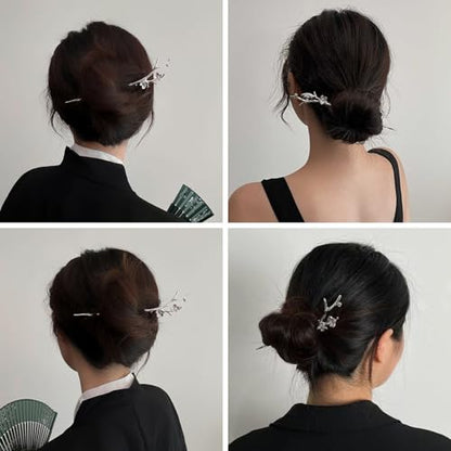 Snmzlc 2 Pcs Hair sticks for buns,French hair pins for women,Buns and Updos with No Hair Damage,Metal French Pin Great Hold,Suitable for fine & thick hairUS298
