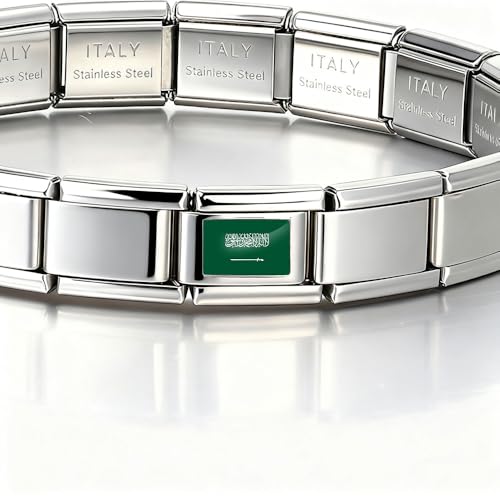 Italian Bracelet Charm,9mm,United Arab Emirates,Country & Culture > Flag - color: Saudi Arabia