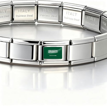 Italian Bracelet Charm,9mm,United Arab Emirates,Country & Culture > Flag - color: Saudi Arabia