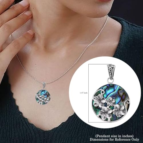 Shop LC 925 Sterling Silver Boho Abalone Shell Pendant | Teardrop Shape, Coastal, Beach Jewelry - color: Abalone # 06