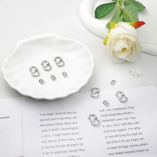 12pcs Double-Opening Stainless Steel Necklace Shortener Clasps – Small & Large Jewelry Connectors for Bracelets, Necklaces & Keychains