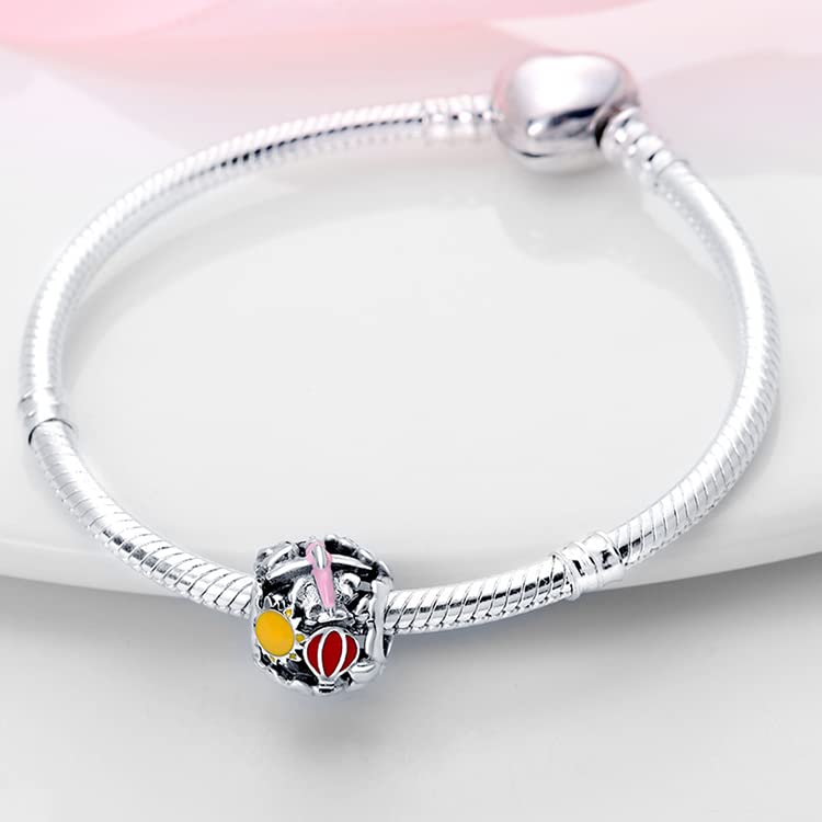 LIGHTDOG 925 Sterling Silver Charms for Bracelets Necklaces Dangle Pendants Beads Charms Fits Pandora Charms Bracelets Jewelry Holidays Gift for Women - style: Fantasy Journey Flying Rainbow Sky Charm