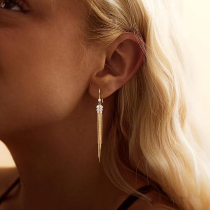 Dangle Earrings for Women,Dainty 14K Gold Plated Long Earrings Statement Gold Drop Earrings Unique Long Earrings For Women Trendy Jewelry Fashion Accessories - color: dangle2-Gold