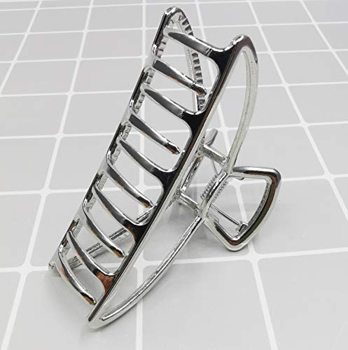 HH&LL Hair Clips, Metal Hair Claw Barrette Clamp Jaw for Women (2, Black+ Silver) - color: Black+ Silver