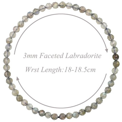 MASSIVE BEADS Natural Genuine Gemstone Beads Healing Crystal Chakra Reiki Jewelry Faceted Round Beads Bracelets 3mm - color: Labradorite
