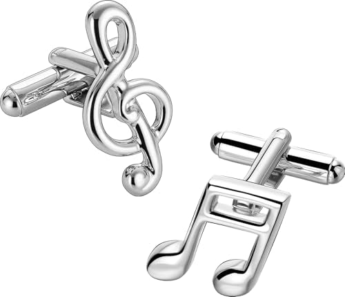 HAWSON Various Unique Cuff Links Mens, Animal/Tactical/Music/Holiday/Cufflinks, Themed Wedding Dinner Party Gift Suit Accessories - style: Musical Notes Treble Clef
